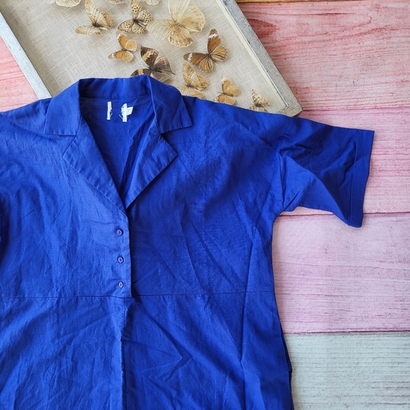 Princess Polly Blue Sinclair Button Front Pocket Oversized Romper Playsuit 0US - Picture 8 of 9